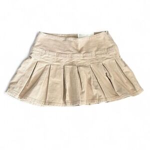 American Eagle High Rise Corduroy Skort Size 000 23W Beige NWT